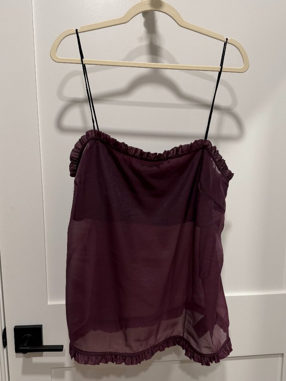 Maeve for Anthropologie Layered Ruffle Trim Organza Cami